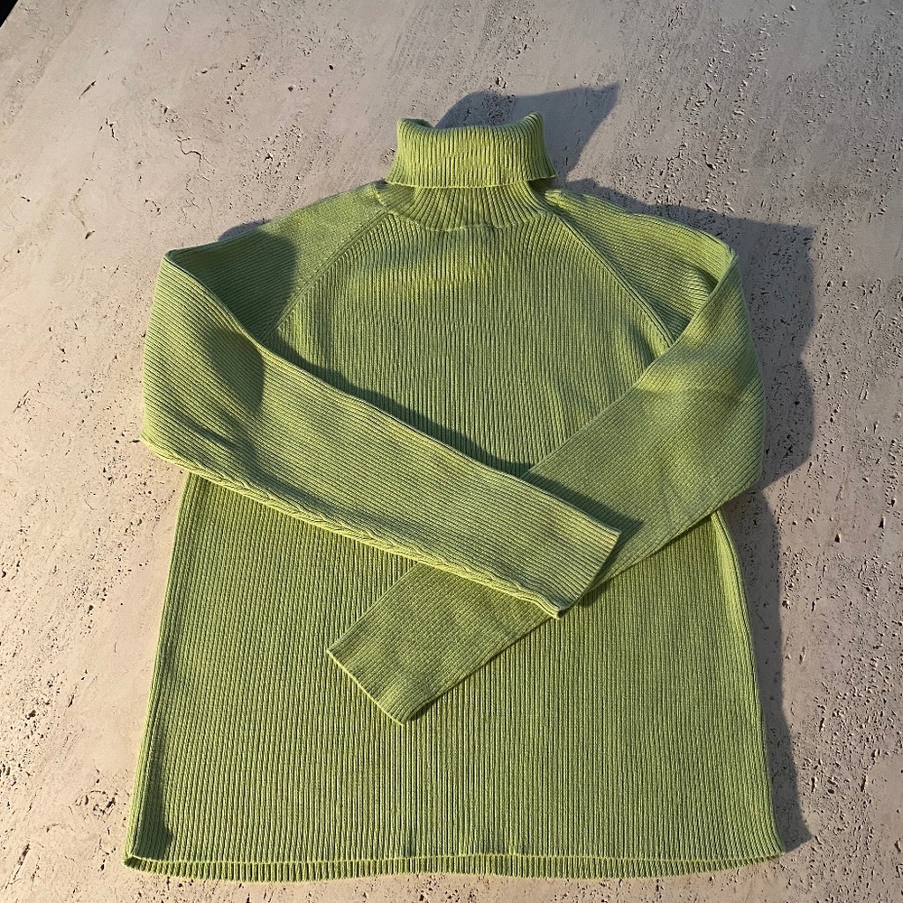 Land's End Lime Green Turtleneck Size S